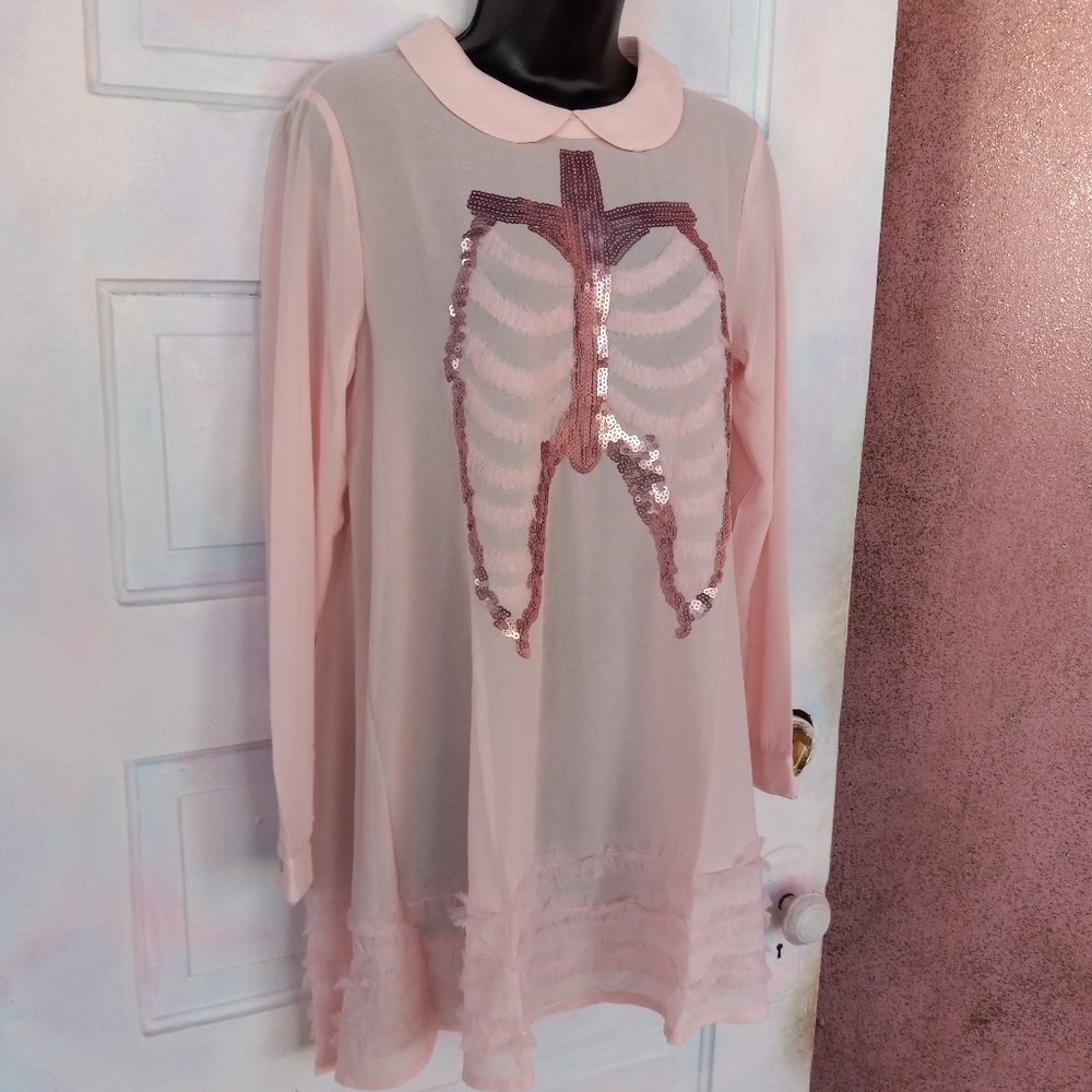 Iron fist sheer mesh undead babydoll dress! Kawaii goth! Nwt! Sold - Picture 2 of 7